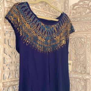 NWT Lucky Brand Glittery Peacock Shirt